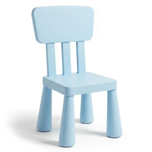 Krzesełko dla dzieci plastikowe z oparciem wygodne do pokoju niebieskie