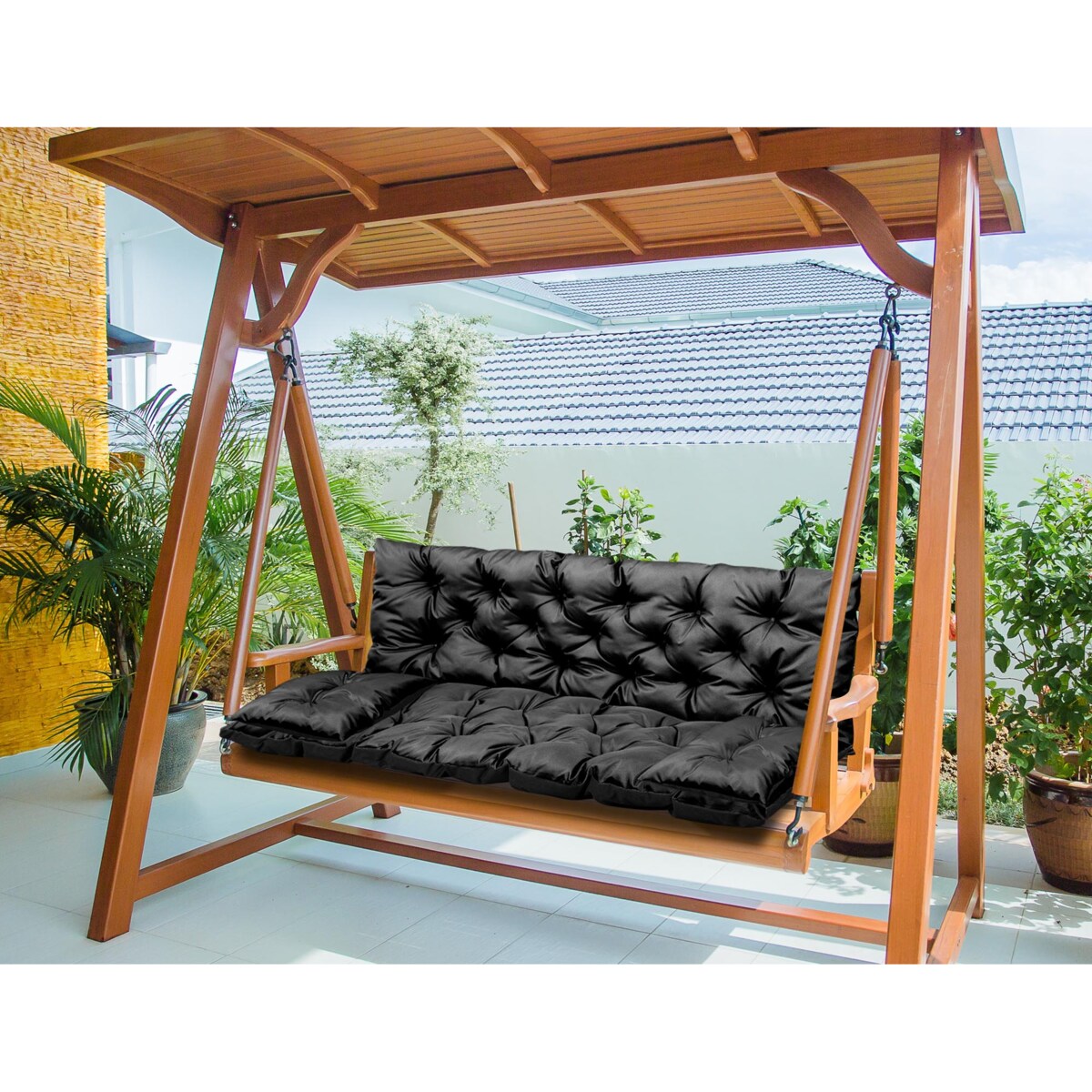 Poduszka Na Huśtawkę Ogrodową 150X60X50 Cm + 2 Poduszki Ogrodowa Na Ławkę