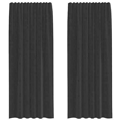 vidaXL Zasłony woalowe z kieszeniami na drążek 2 szt. czarne