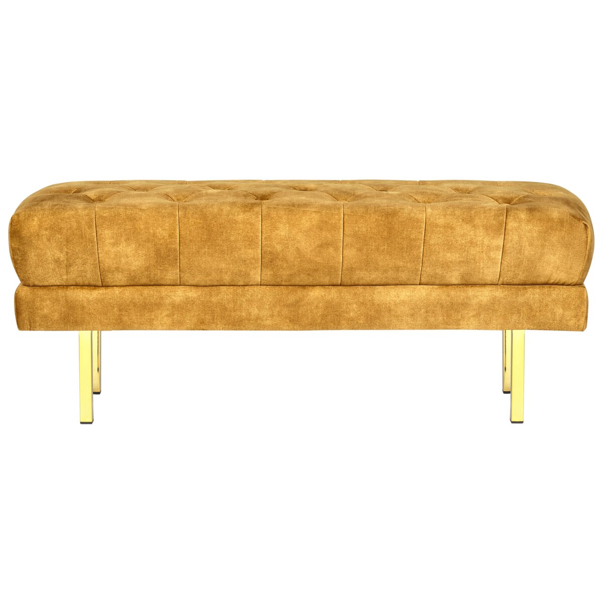 Ławka welurowa żółta ROSEVILLE