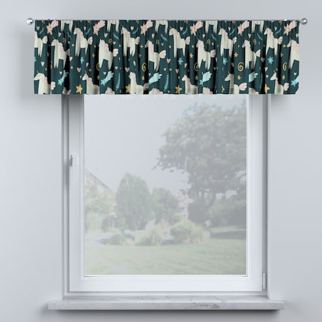 Lambrekin na taśmie marszczącej 260x40 niebieski