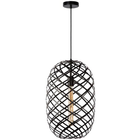 LAMPA wisząca WOLFRAM 21417/32/30 Lucide loftowa OPRAWA metalowy ZWIS druciany czarny