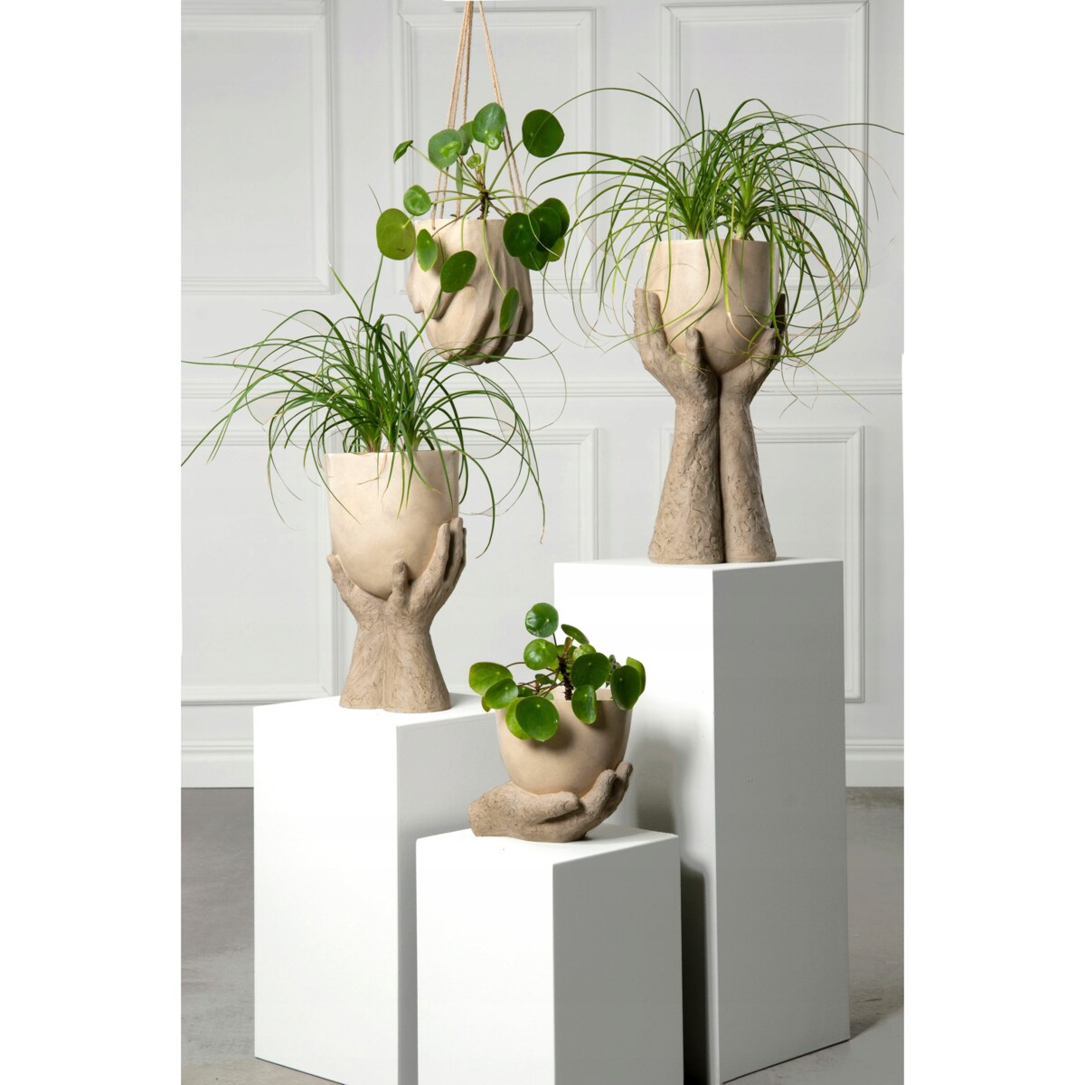 DONICA WISZĄCA DŁONIE beżowa śr. 17cm