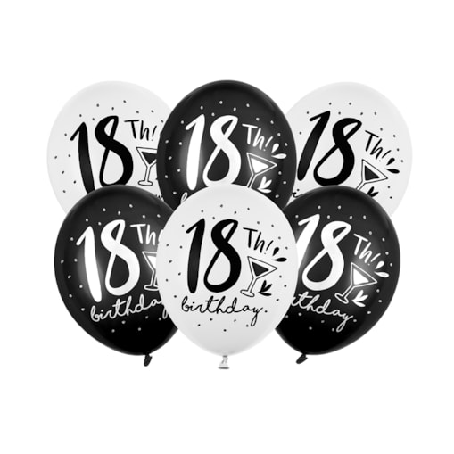 Balony 30cm, 18th! birthday, mix (1 op. / 50 szt.)