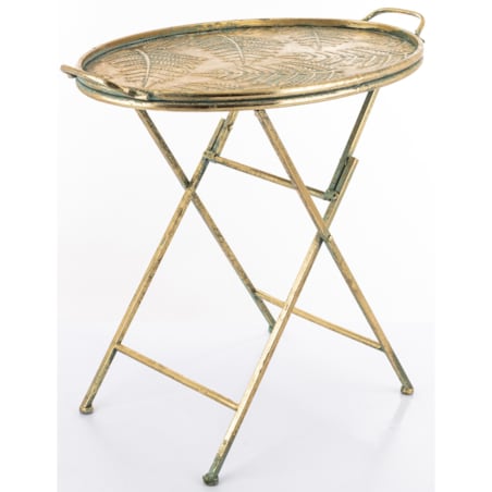Stolik metalowy okrągły 60X64X40 cm FELCE złoty