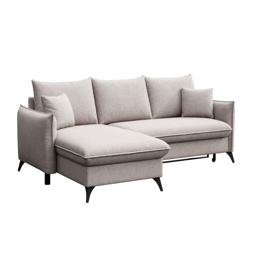 Brim Sofa narożna lewa z funkcją spania i pojemnikiem lewa jasnoszara