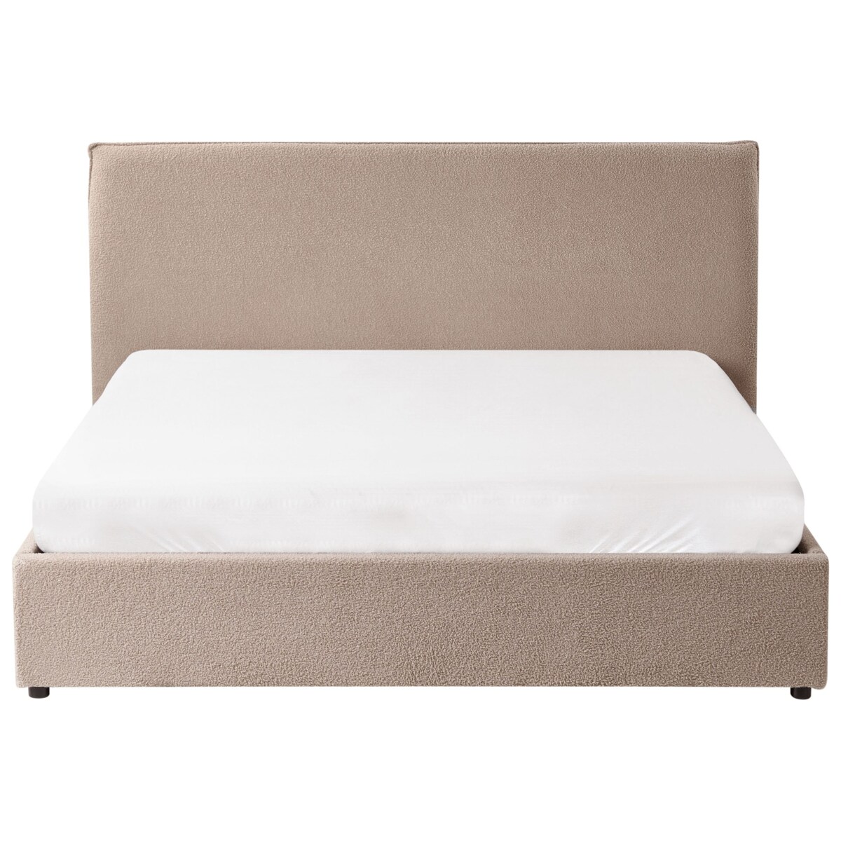 Łóżko z pojemnikiem Boucle LAVAUR 160 x 200 cm Beżowoszary