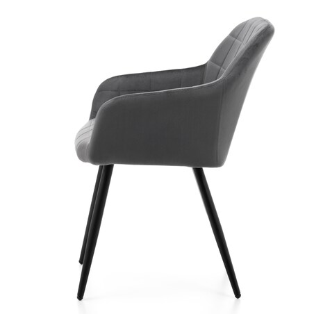Krzesło tapicerowane pikowane welurowe do salonu jadalni ORTE szare