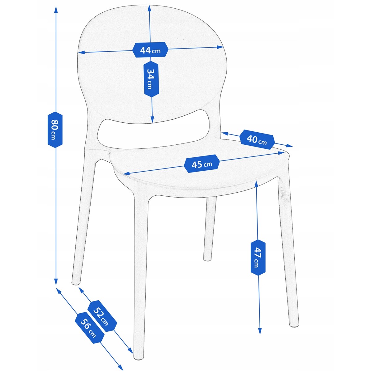 Krzesło ogrodowe plastikowe JUSTIN czarne