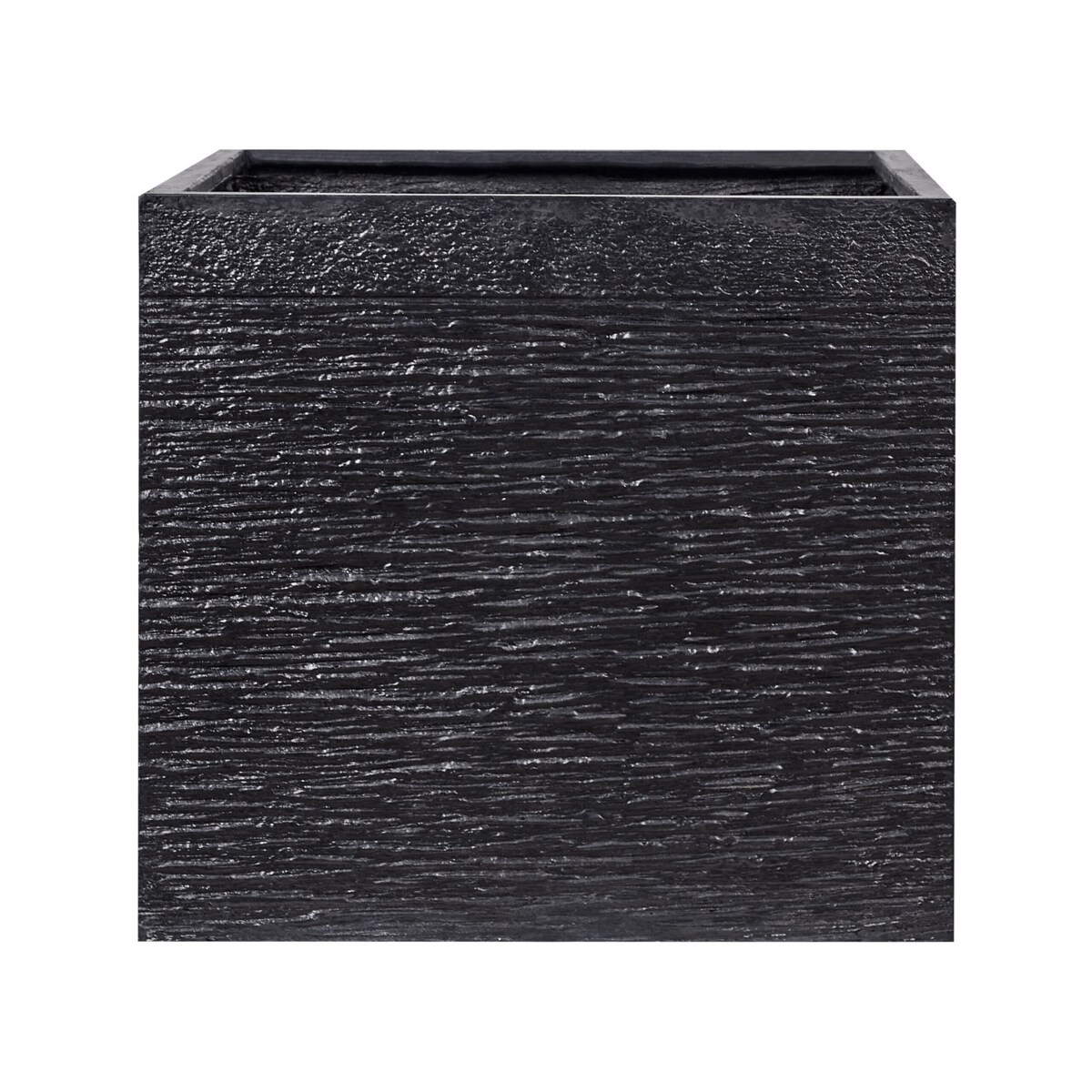 Doniczka kwadratowa 50 x 50 x 46 cm czarna PAROS