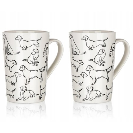 2x KUBEK WYSOKI w psy CERAMIKA 450 ml na herbatę