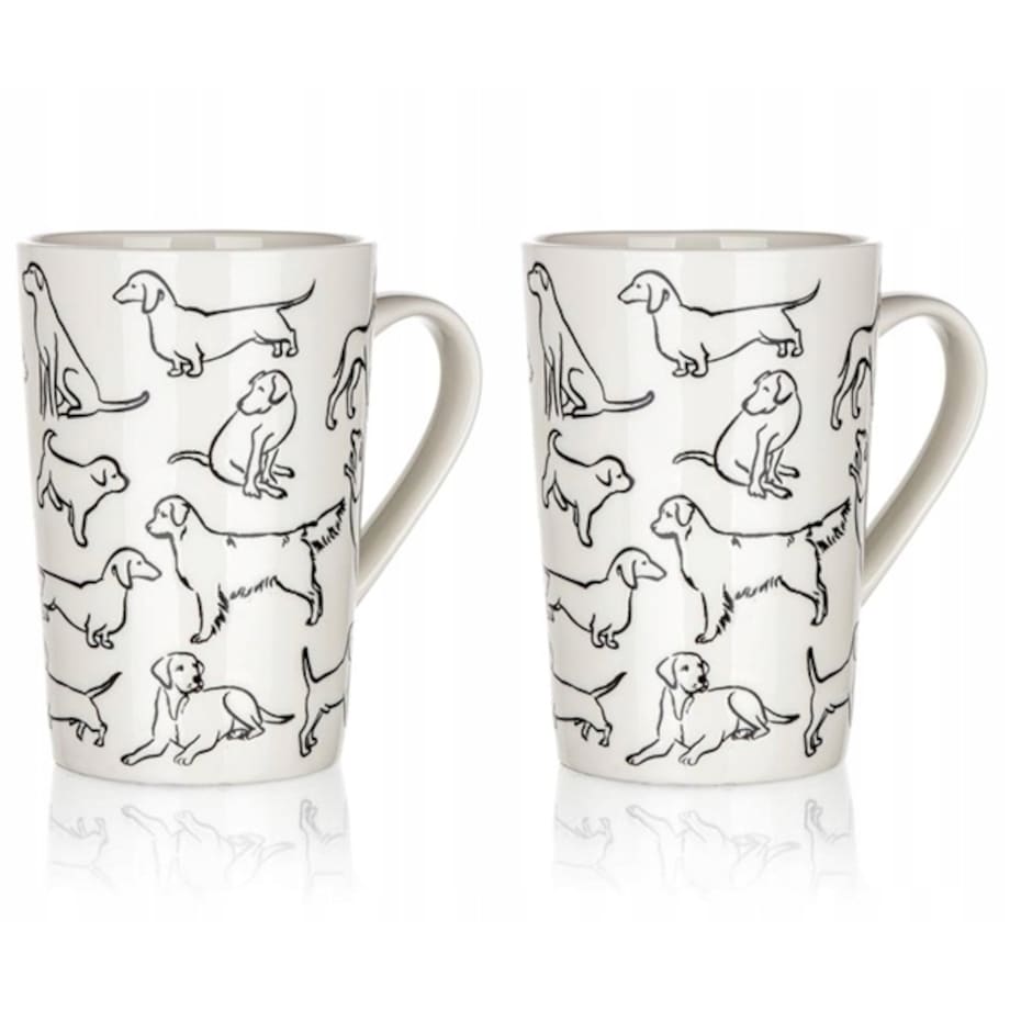 2x KUBEK WYSOKI w psy CERAMIKA 450 ml na herbatę