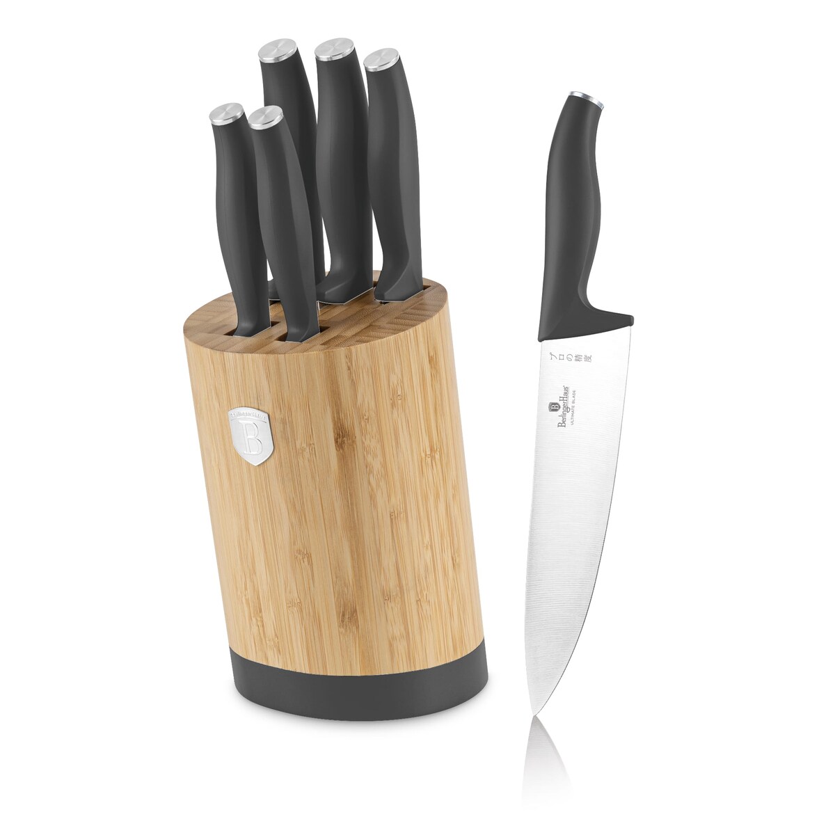 Zestaw noży w bloku bambusowym 6 elementów BERLINGER HAUS Antracit