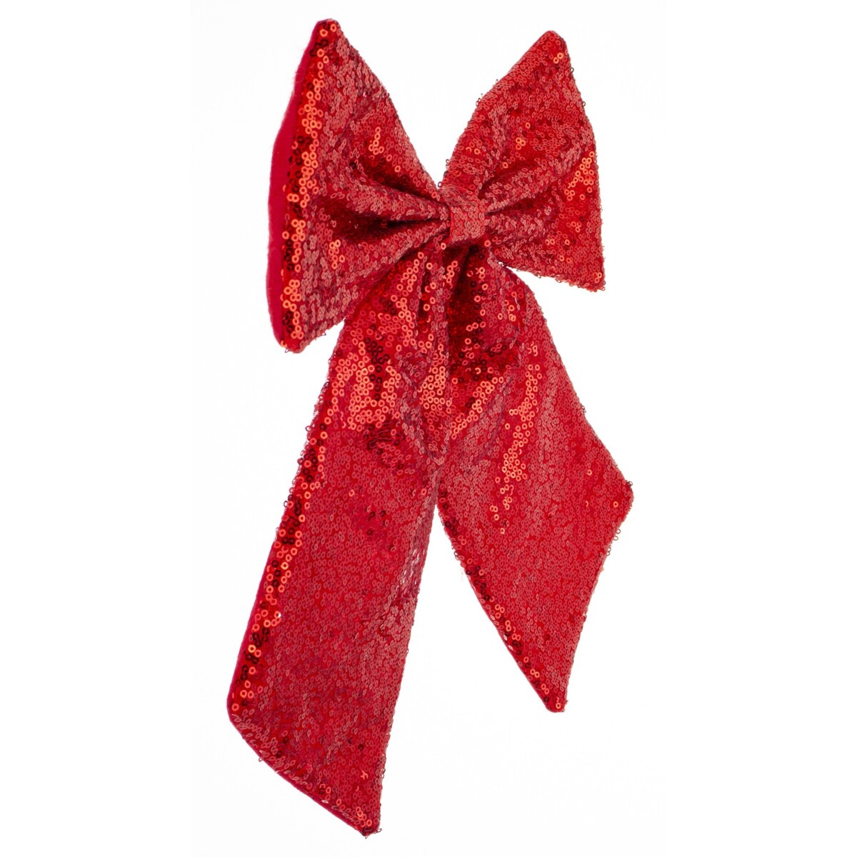 Cekinowa kokarda, czerwona, kpl. 4 sztuk, 36x35x3 cm błyszcząca