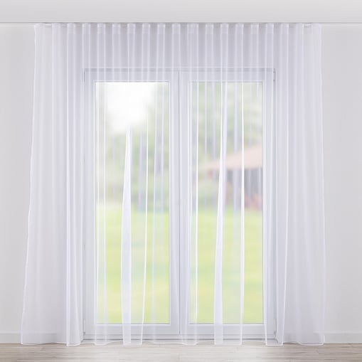 Firana na taśmie wave 300x245 biały