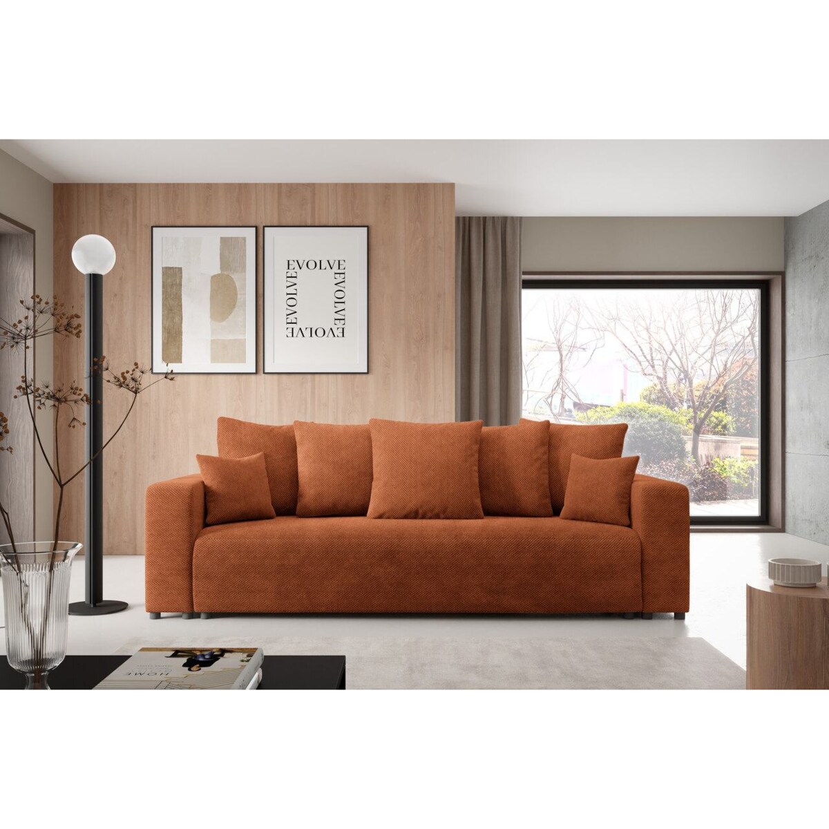 Kanapa EVORA z pojemnikiem tkanina miękki plusz Klor: Onega 18