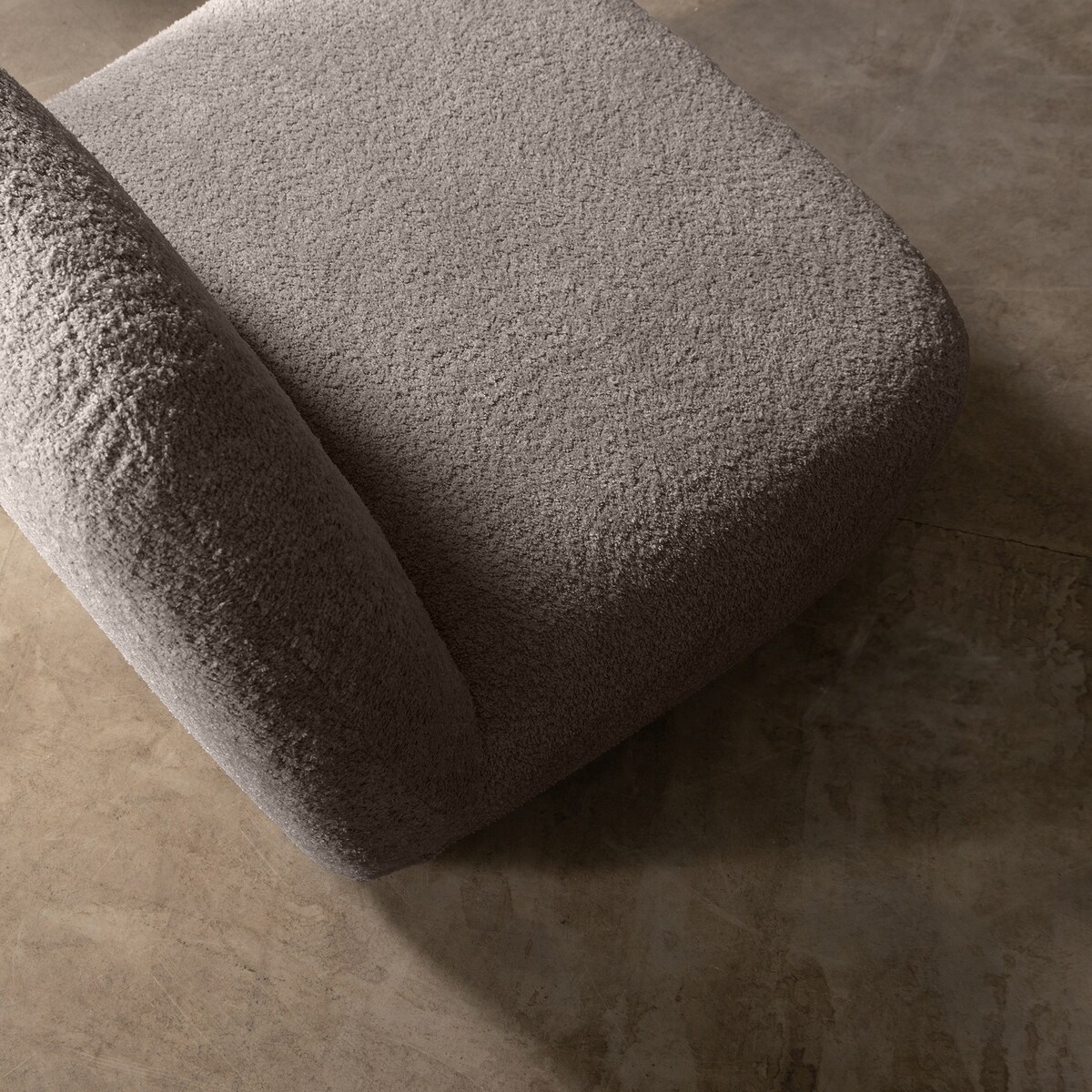 Fotel obrotowy bouclé brązowo-szary Eroni