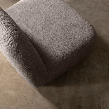 Fotel obrotowy bouclé brązowo-szary Eroni