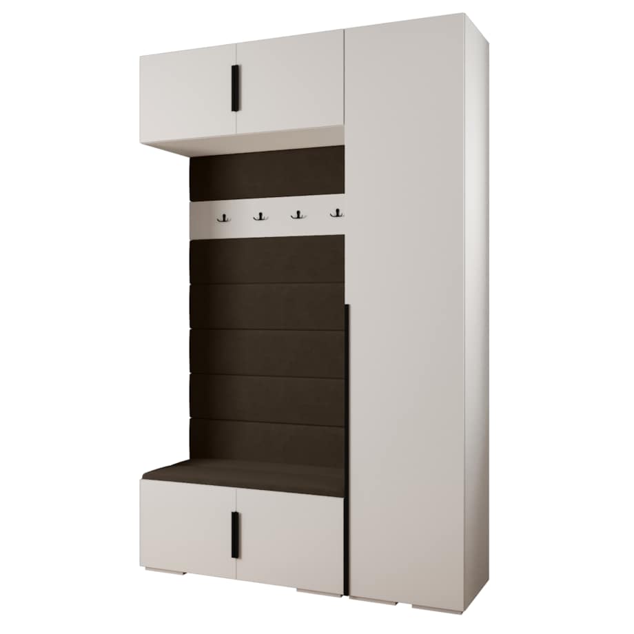 Garderoba do przedpokoju INOVA 1 Z19 biały+czarny+manila04