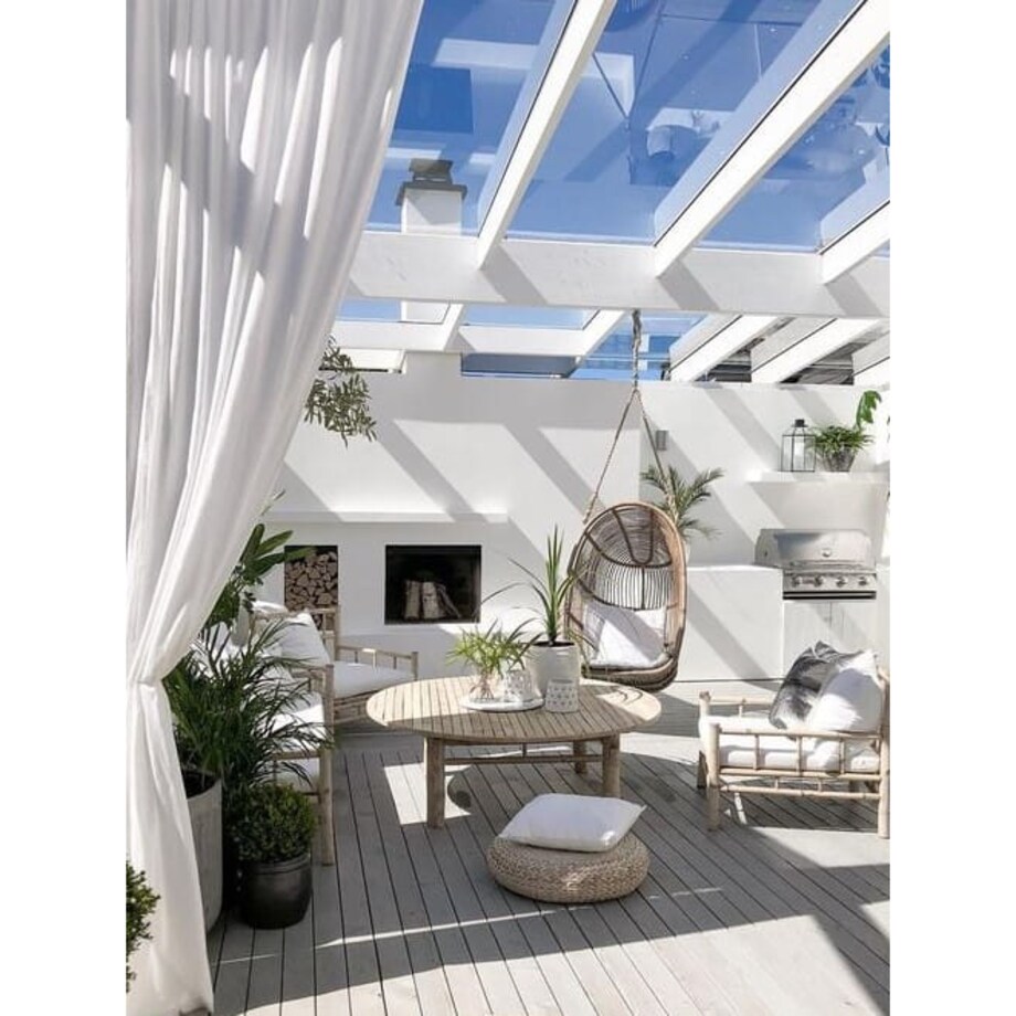 Zasłony na taras ogrodowe balkon beżowe 140x250 taśma tunel