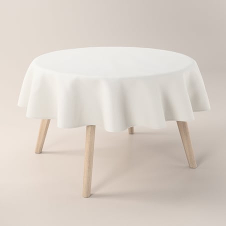 Obrus okrągły, ciepły biały, Linen