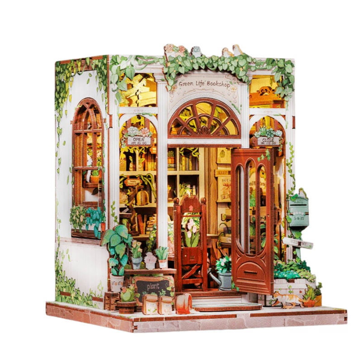 Miniaturowy domek mini Book Nook - Antykwariat pod zielonym bluszczem - CuteBee