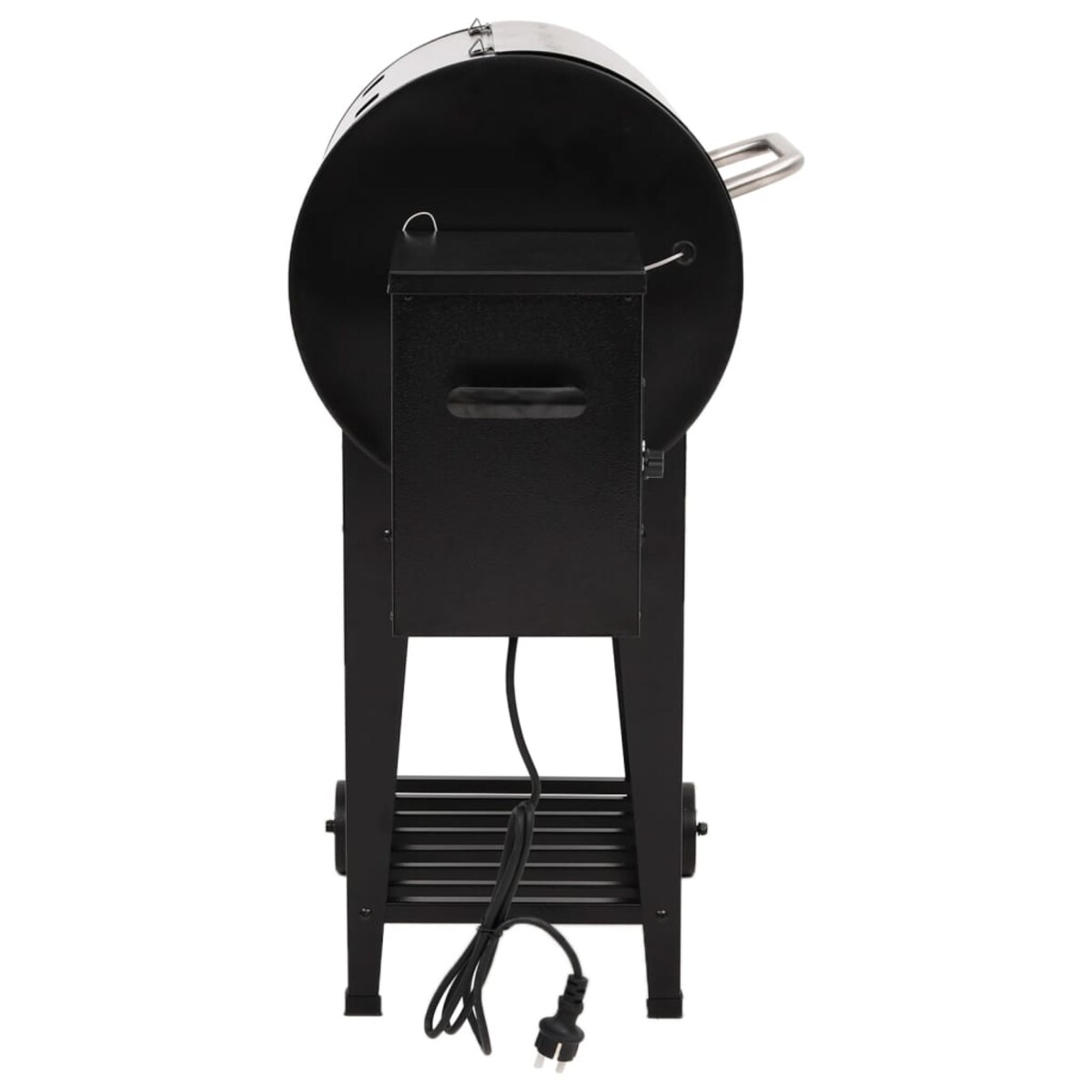 vidaXL Grill na pellet, z dolną półką, czarny, 94 cm, żelazo