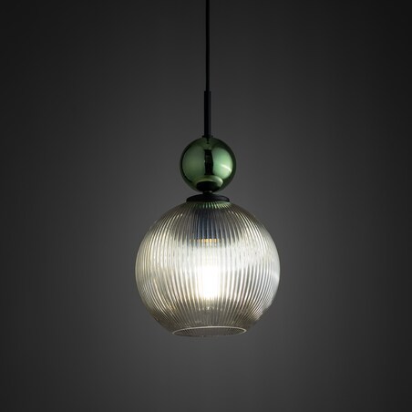 Lampa Wisząca Tk Lighting Sophia Big E27 Koniakowy Klosz Zielona Kulka