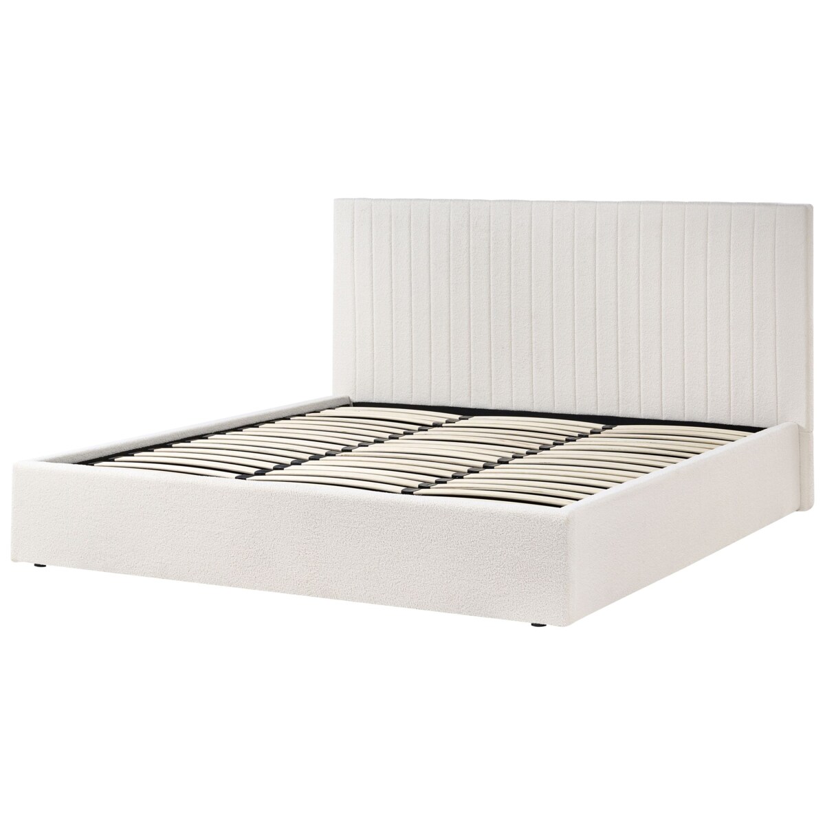 Łóżko z pojemnikiem Boucle VION 180 x 200 cm Złamana biel