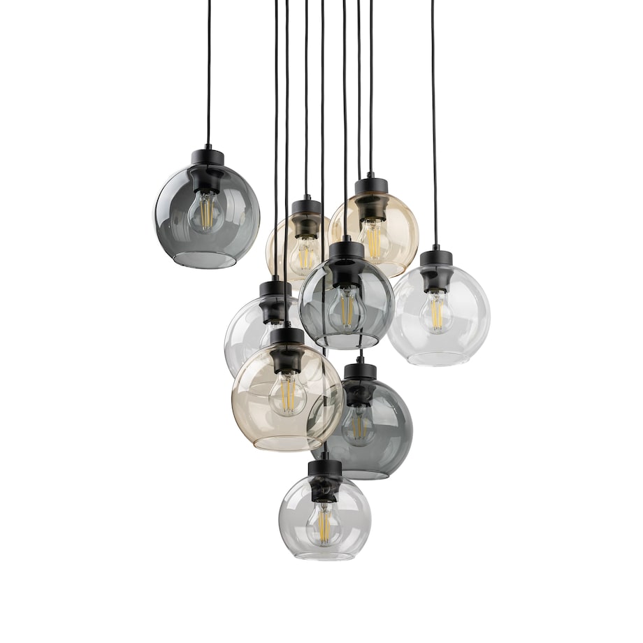 Lampa Wisząca Tk Lighting Cubus Mix 9 Kloszy Szary Bursztyn
