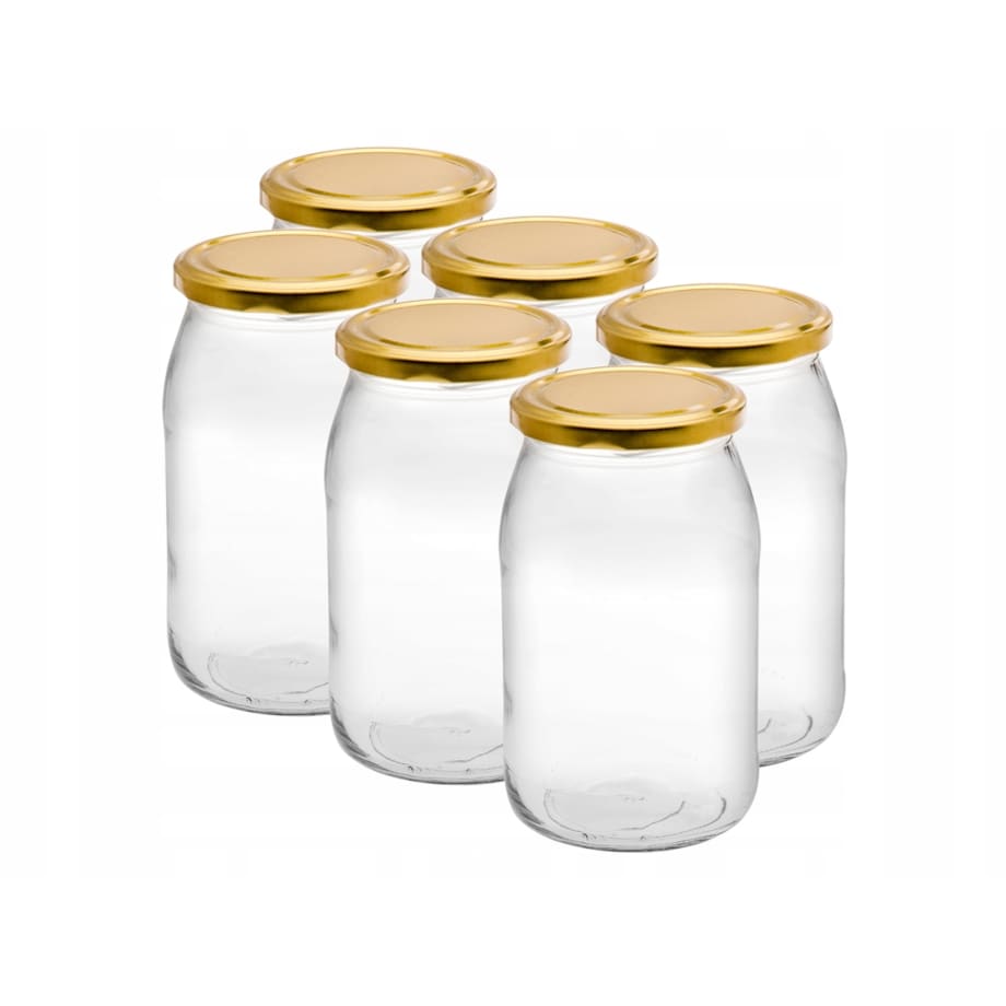 6x SŁOIK SZKLANY z nakrętką 900 ml na weki przetwory ogórki grzyby kompot