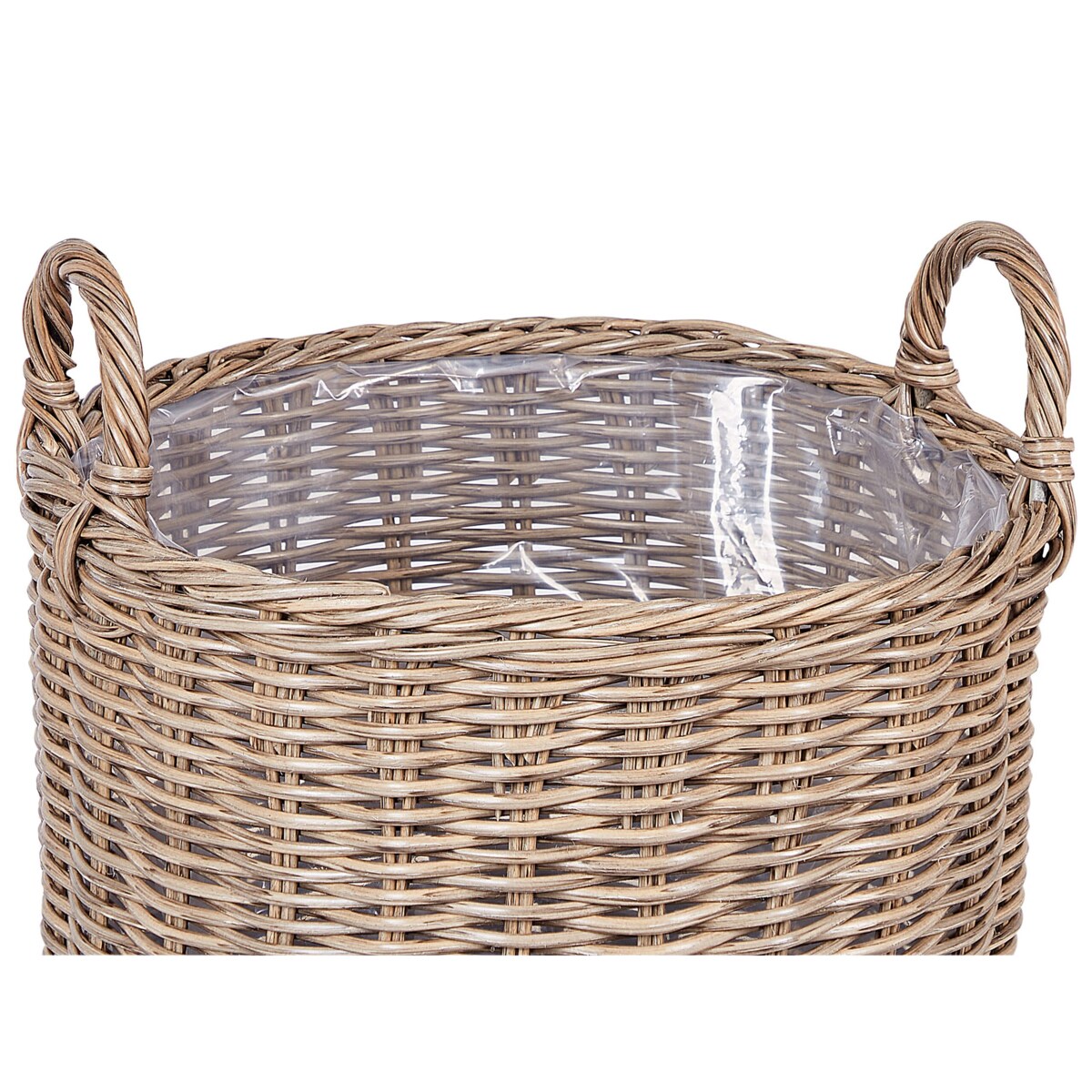 Zestaw 3 koszy na kwiaty z technorattanu brązowy PENDULA