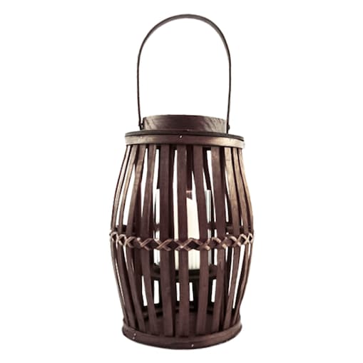 Lampion Wiklinowy Latarnia Latarenka Dekoracyjna 39cm Drewniany Ze Świecznikiem