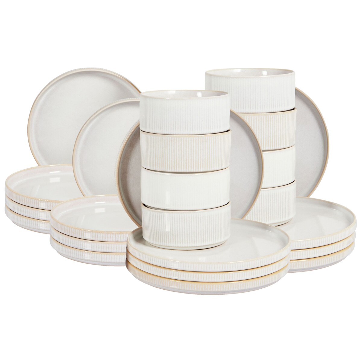 Zastawa stołowa 24-częściowa SPIKENARD Kamionka Złamana biel Biały