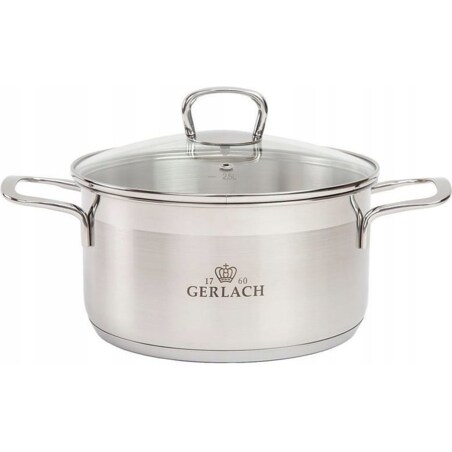 GERLACH GARNEK STALOWY BRAVA 20 NA INDUKCJĘ 2,5 L Z MIARKĄ DO PIEKARNIKA