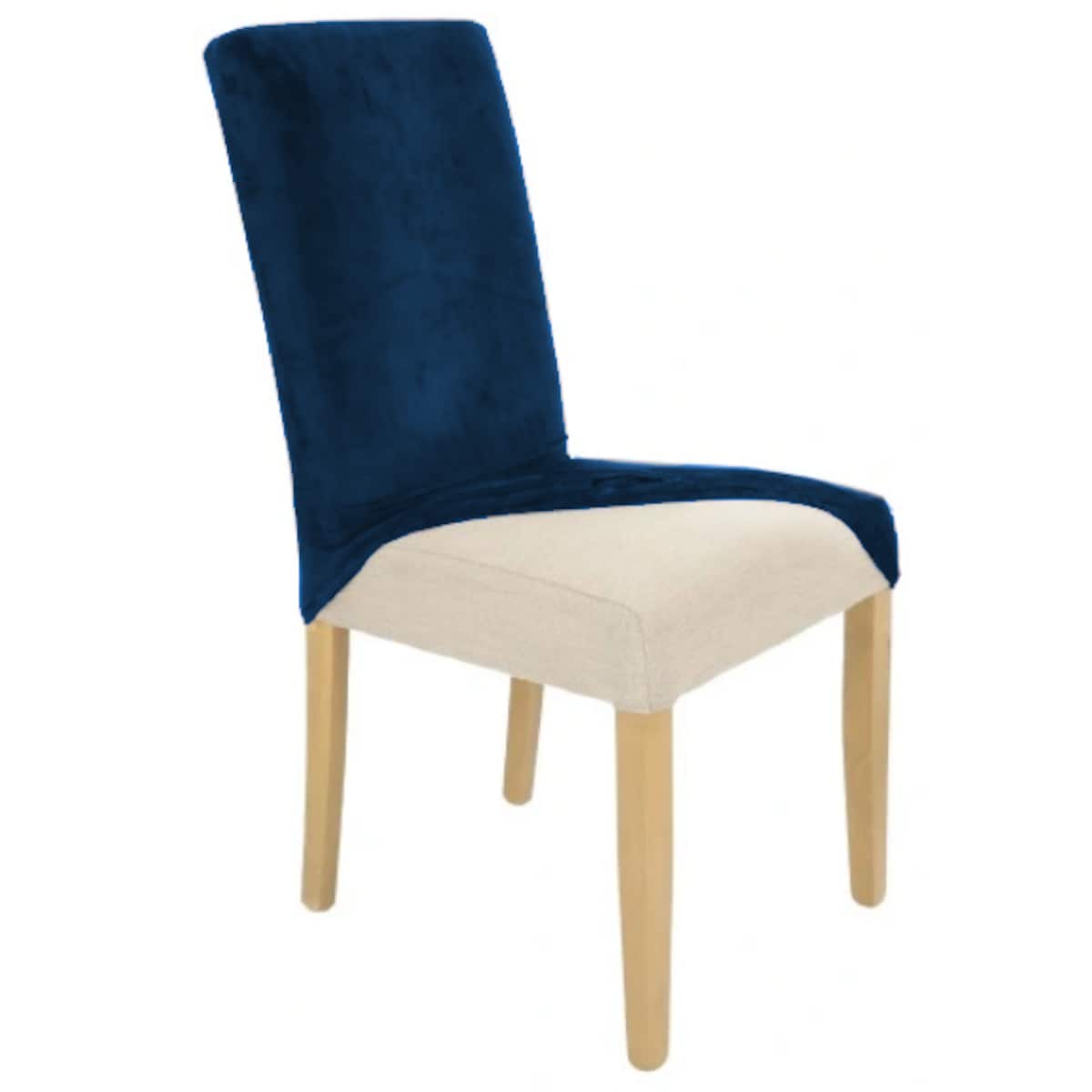 POKROWIEC NA KRZESŁO GRANATOWY WELUR ELASTYCZNY [21WH]