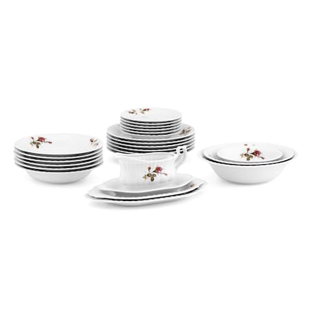 Zestaw talerzy dla 6 osób 18 el. Iwona Chodzieska Róża B026