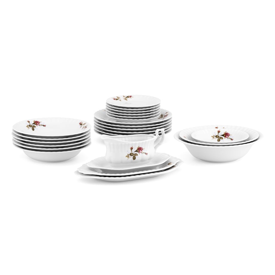 Zestaw talerzy dla 6 osób 18 el. Iwona Chodzieska Róża B026