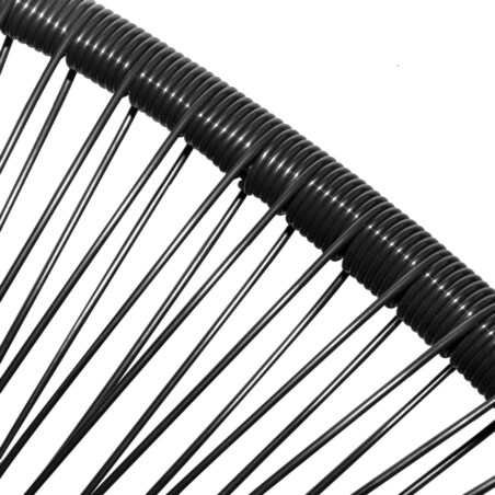 vidaXL Okrągłe krzesło ogrodowe, polirattan, czarne