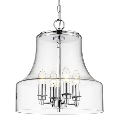 Wisząca lampa retro Prague szklany zwis na łańcuchu chrom