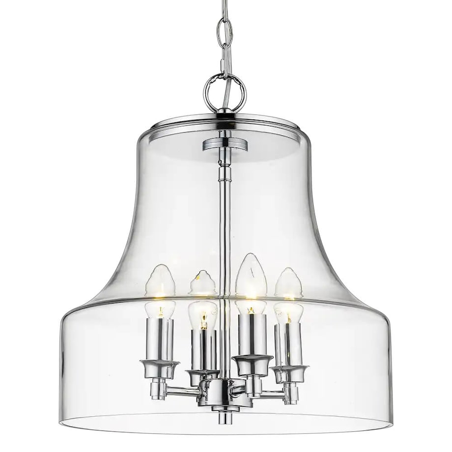 Wisząca lampa retro Prague szklany zwis na łańcuchu chrom