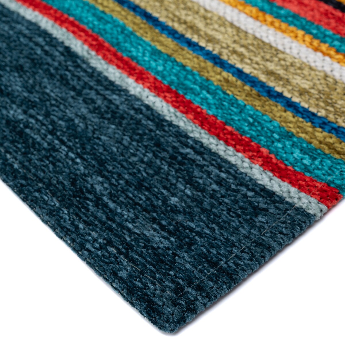 Dywan Laos Chenille 65x160 cm paski multikolor