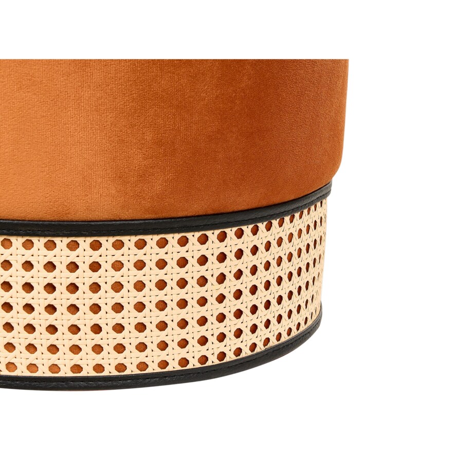 Puf welurowy ⌀ 35 cm pomarańczowy YANKTON