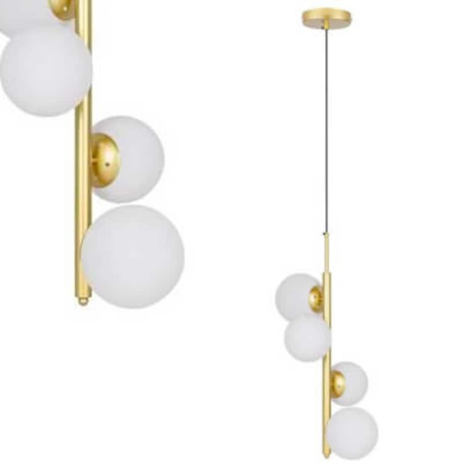 Wisząca lampa do sypialni Cordel szklane kule białe molekuły