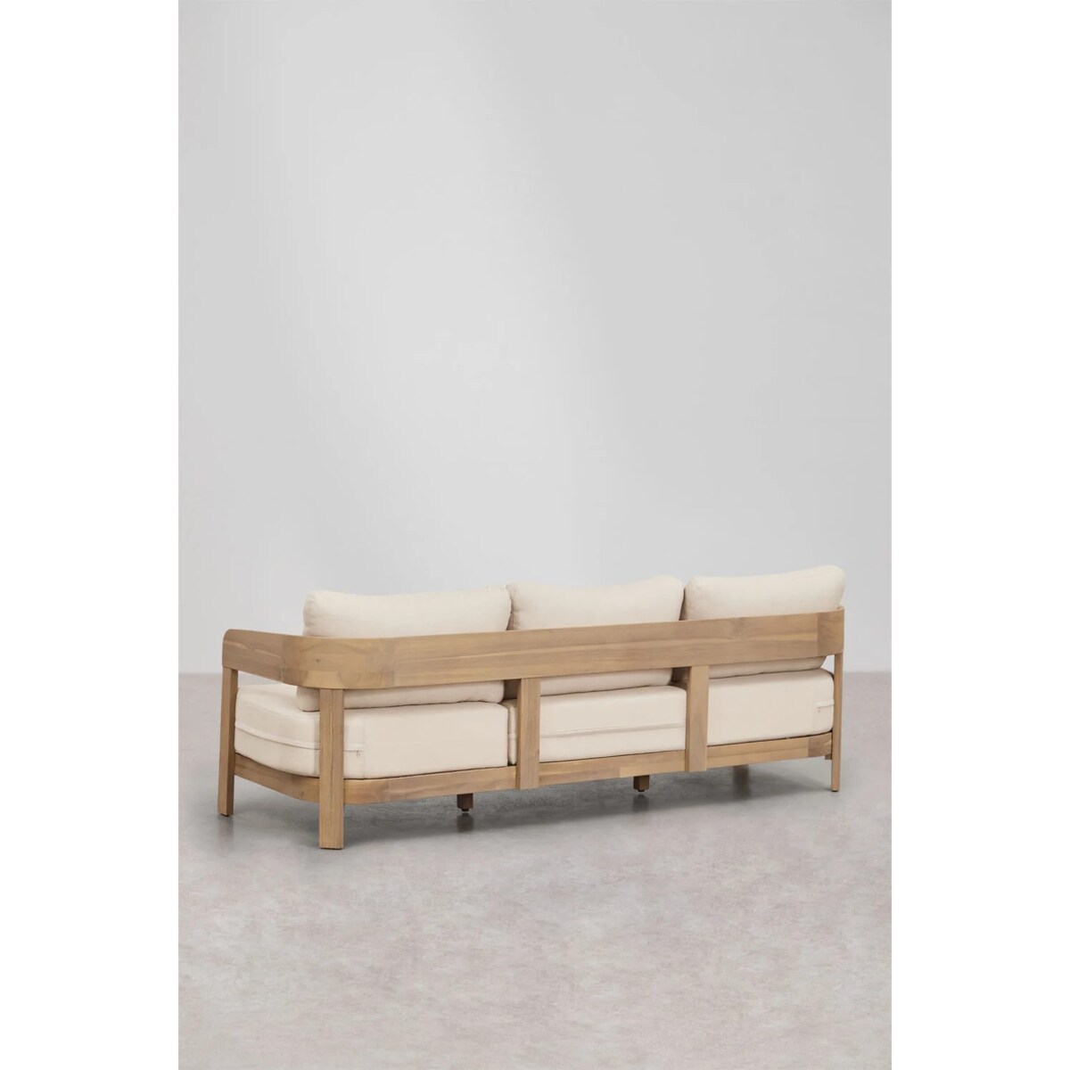 Zestaw ogrodowy: 3-osobowa sofa, 2 fotele i stolik kawowy z drewna akacjowego Uleno