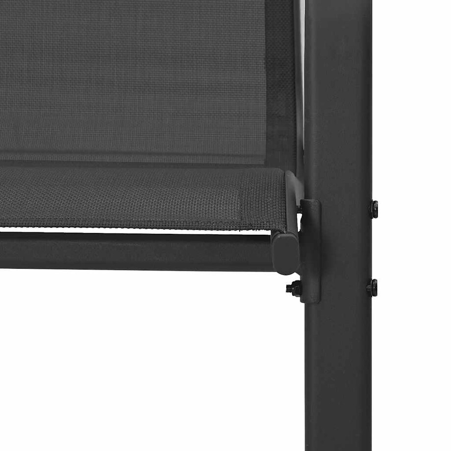 vidaXL Sztaplowane krzesła ogrodowe, 4 szt., czarne tworzywo textilene