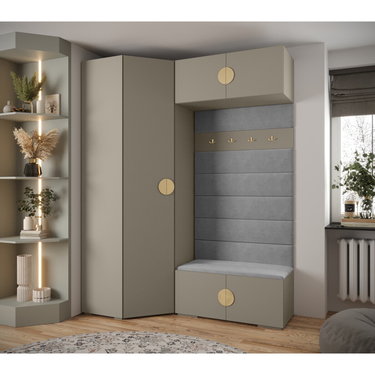 Garderoba do przedpokoju INOVA 4 Z21 kaszmir+złoty+manila16