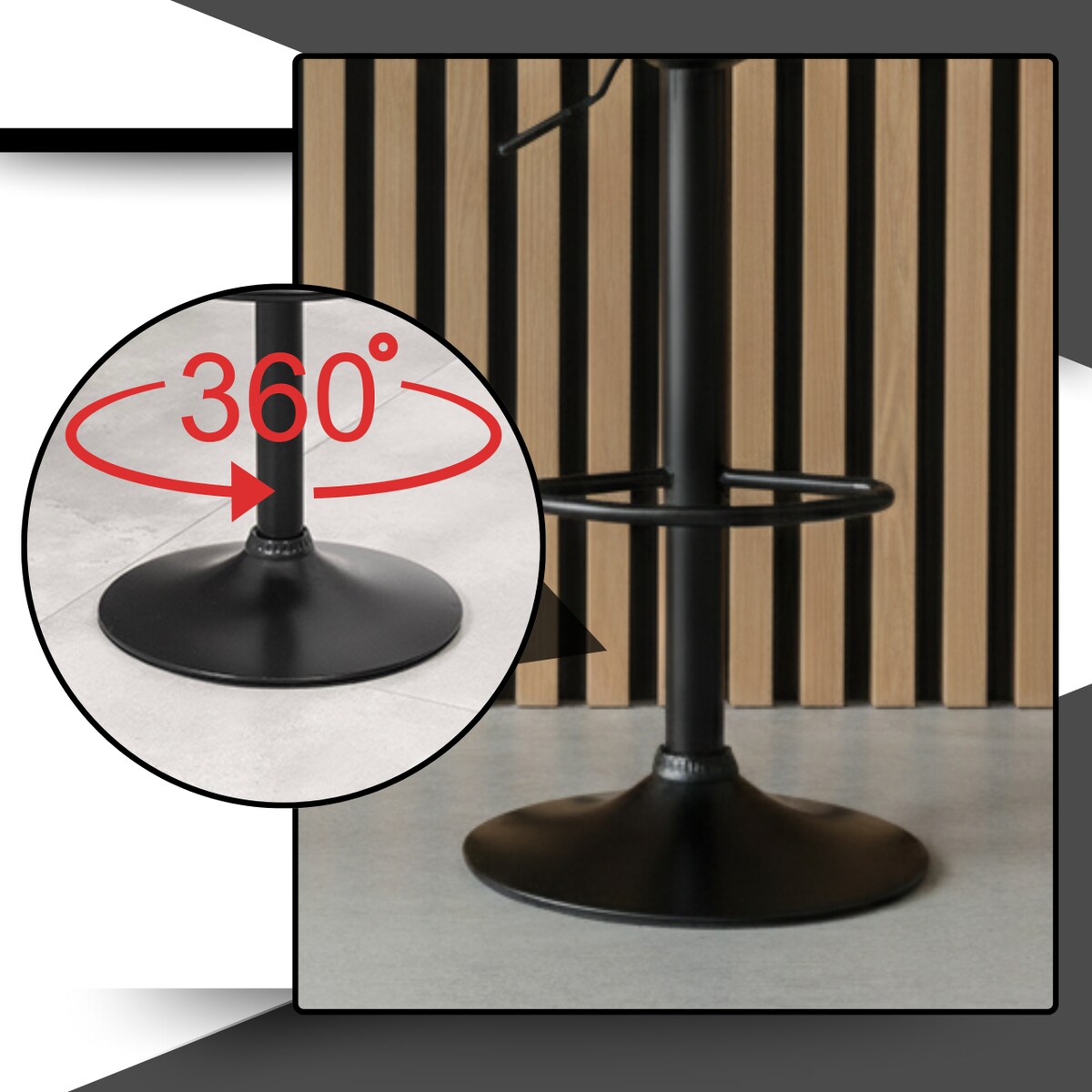 Hoker barowy obrotowy krzesło tapicerowany welurowy regulowany do wyspy