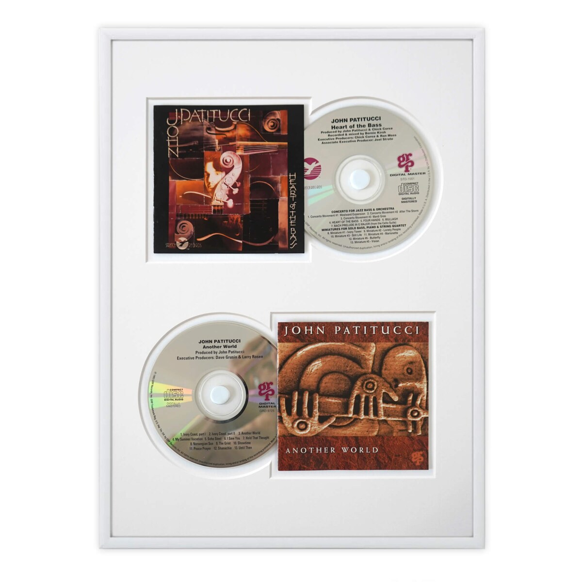 Ramka na 2 płyty CD w kolorze białym. Ramka aluminiowa o rozmiarze 30x40 cm LUCA®