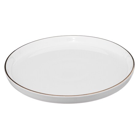 Talerze deserowe porcelanowe SUBLIMA, złota obwódka, 6 sztuk x Ø 20 cm